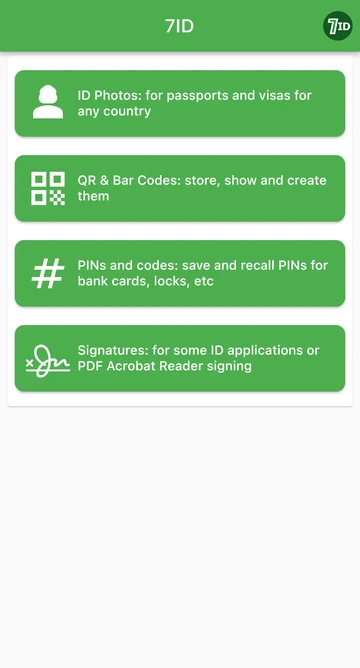 7ID uygulaması: QR kodlarını tarayın, oluşturun ve saklayın