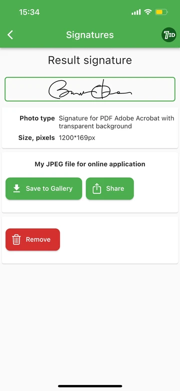 App 7ID: Lấy hình ảnh kết quả chữ ký điện tử trong vài giây