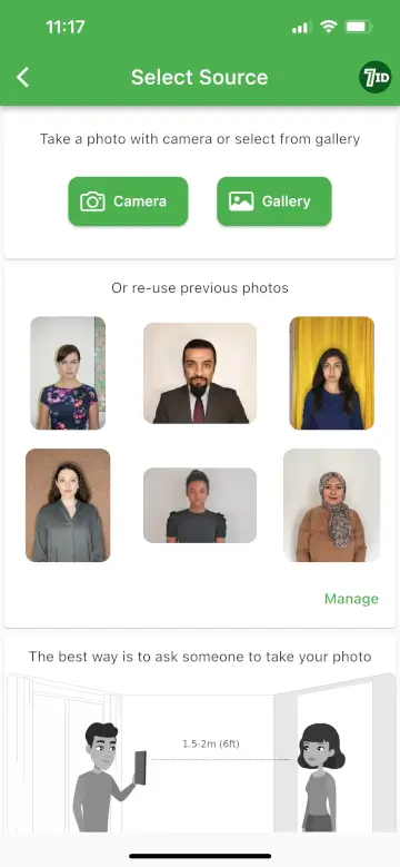 Aplicación 7ID: Creador de fotografías para visas de Albania