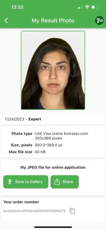 7ID: Halimbawa ng Larawan ng UAE Visa