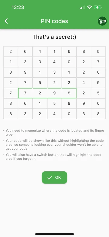 7ID: Lưu trữ an toàn mã PIN và mã của bạn
