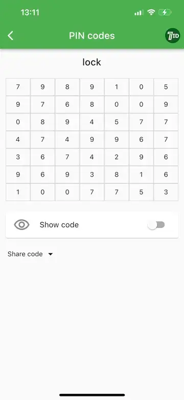 7ID App: TSA Lock Code Safely Encrypted