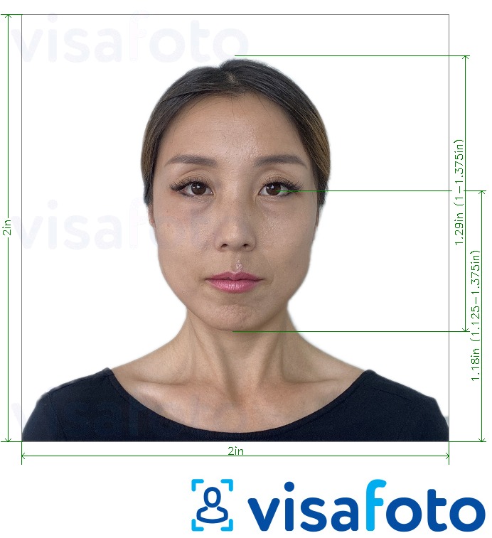 Sýnishorn af mynd fyrir  Japan Visa 2x2 tommu (staðall vegabréfsáritun frá Bandaríkjunum) í nákvæmri stærð